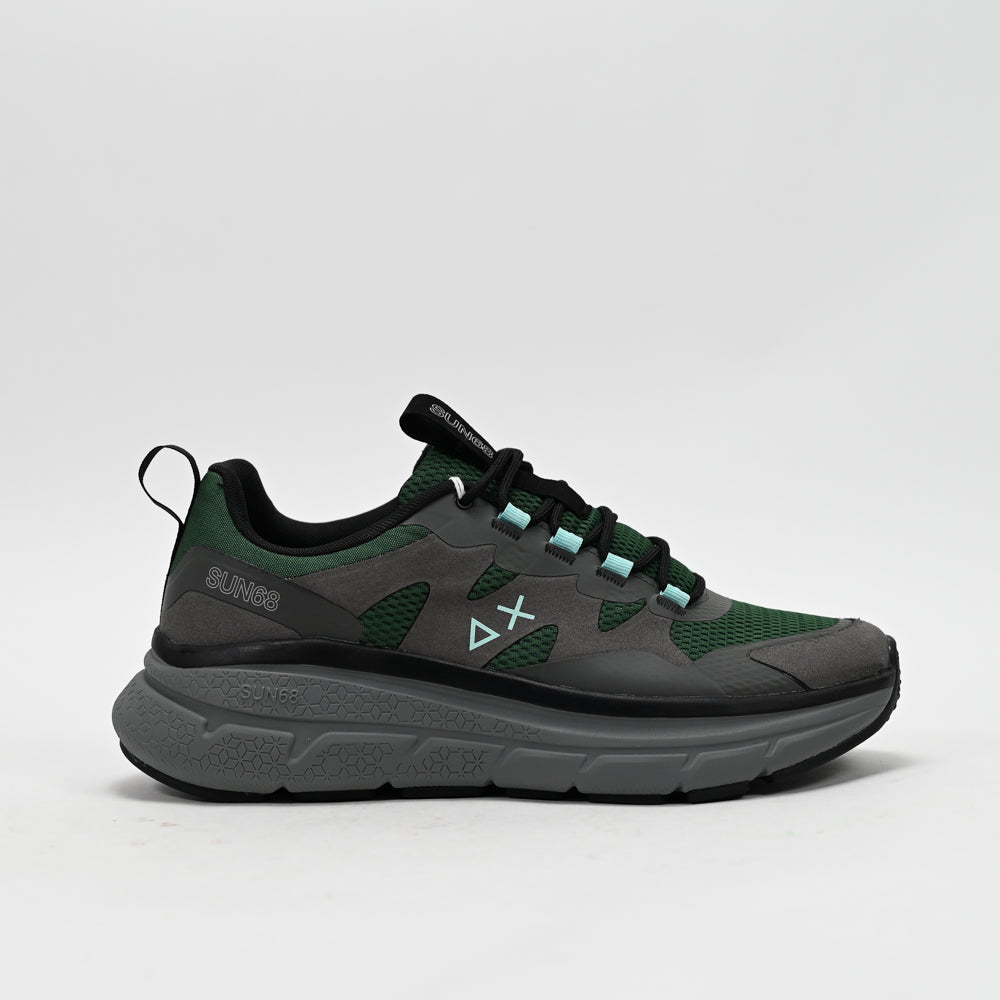 SUN68 Jupiter Sporty Sneakers, Dark Green