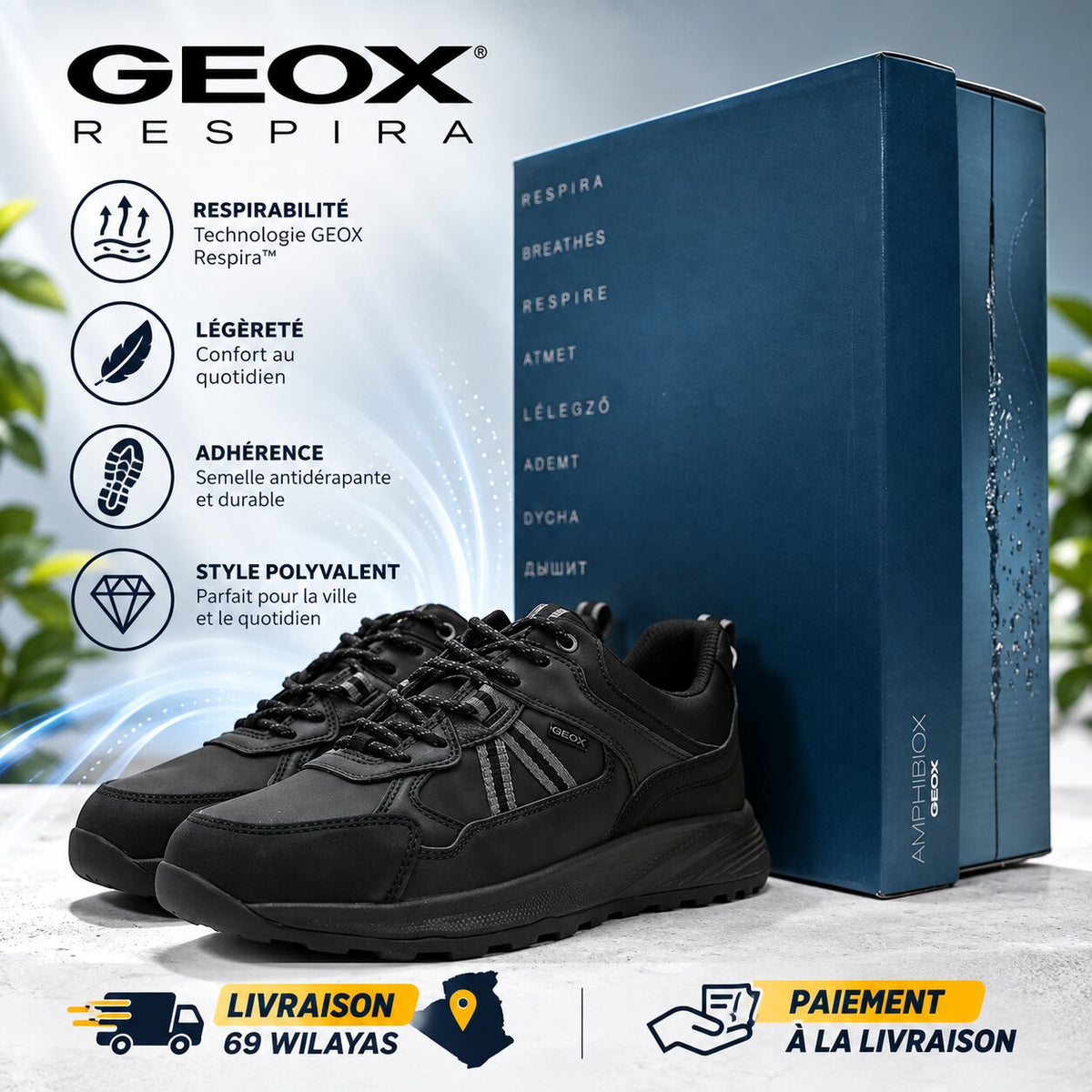 Geox U Terrestre B ABX E Sneakers, Black