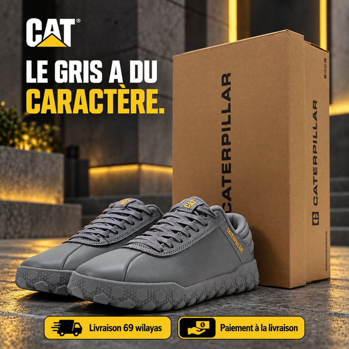 CAT Baskets Hex+ Gris Homme