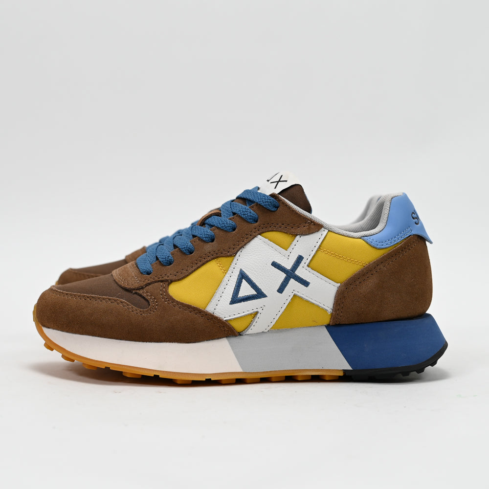 SUN68 Jaki 2.0 Bicolor Sneakers, Brown/Yellow