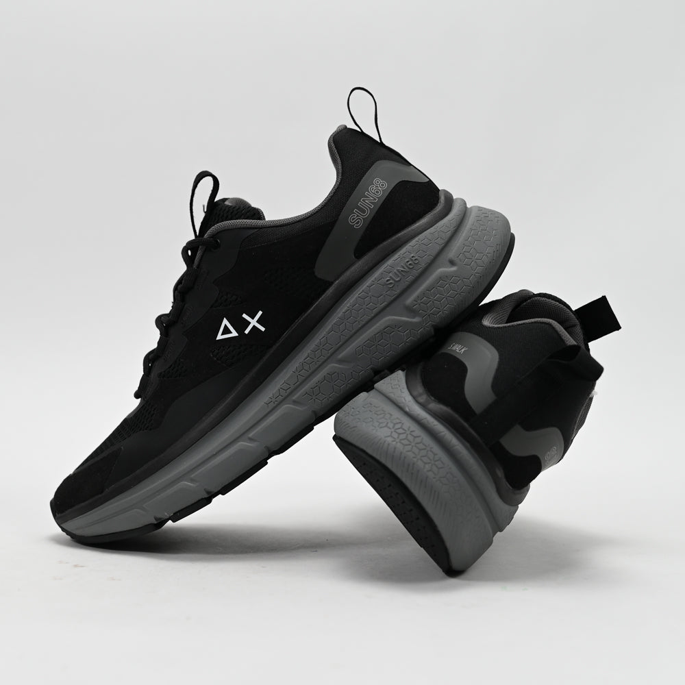SUN68 Jupiter Sporty Sneakers, Black