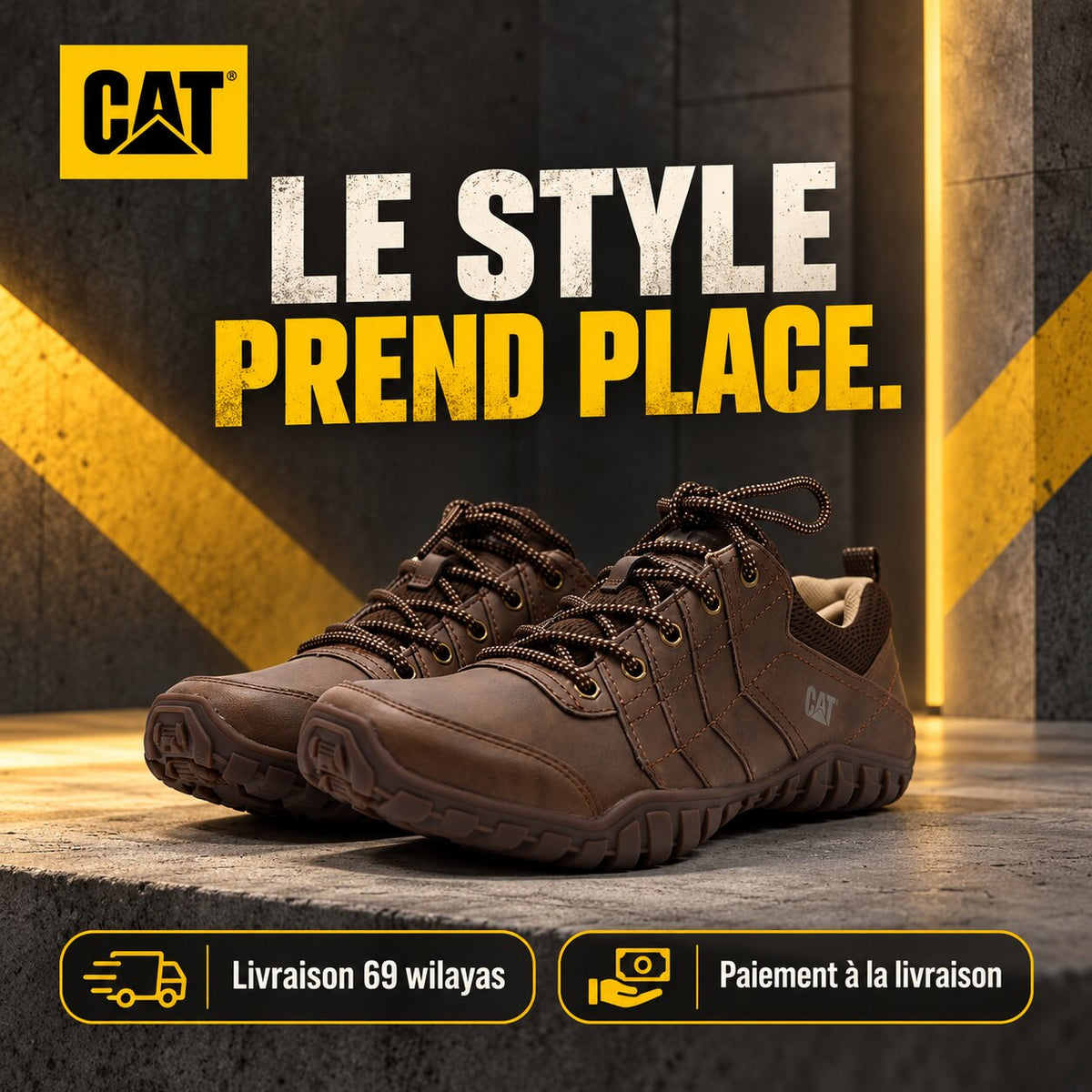 Caterpillar Instruct Men's Shoes, Dark Beige