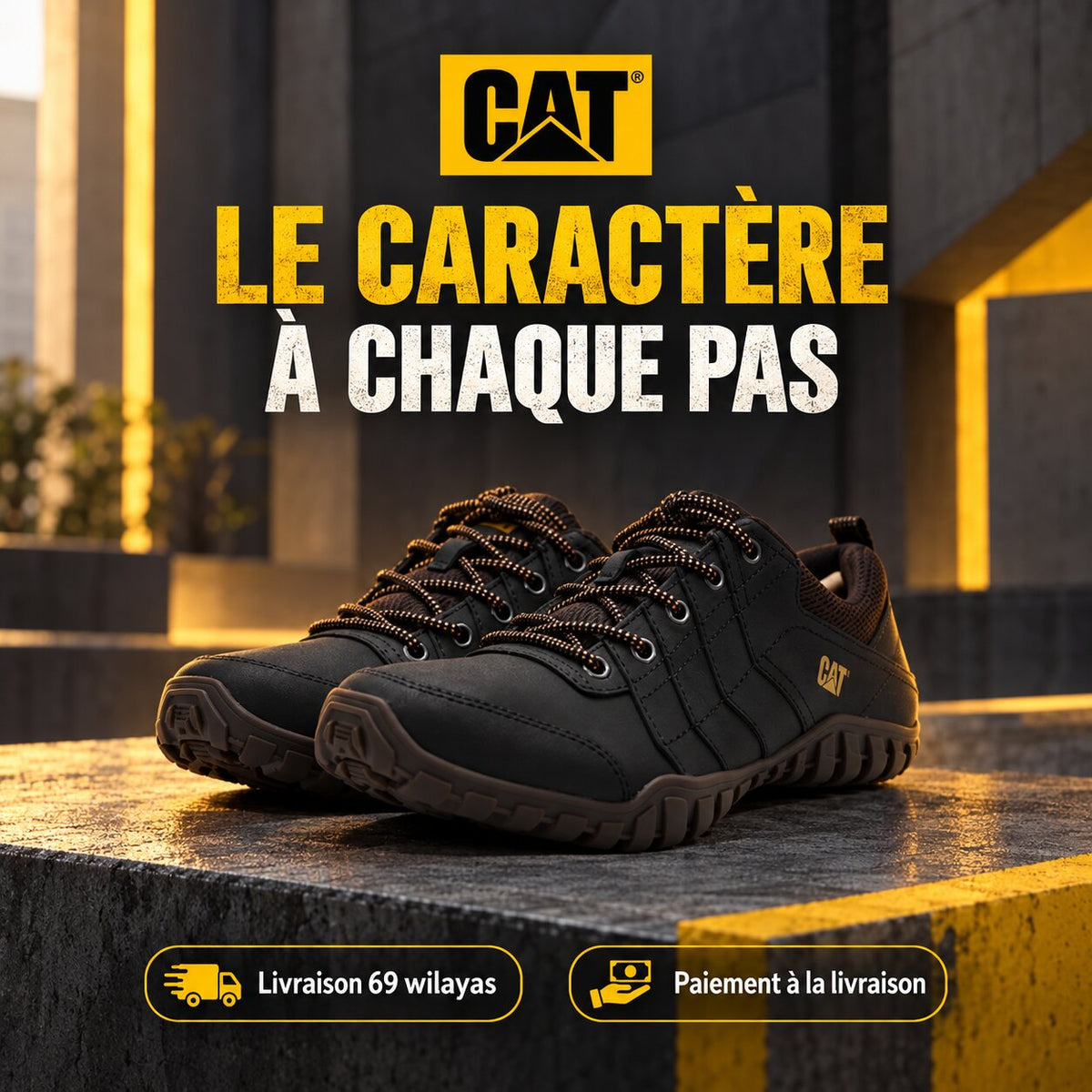 Caterpillar Instruct Men's Shoes, Dark Beige
