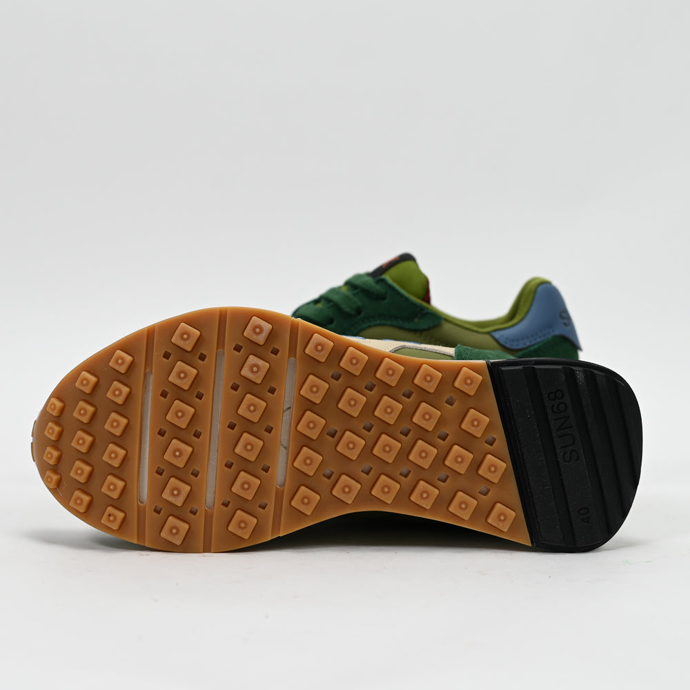 SUN68 Jaki Bicolor Men's Sneakers, Dark Green